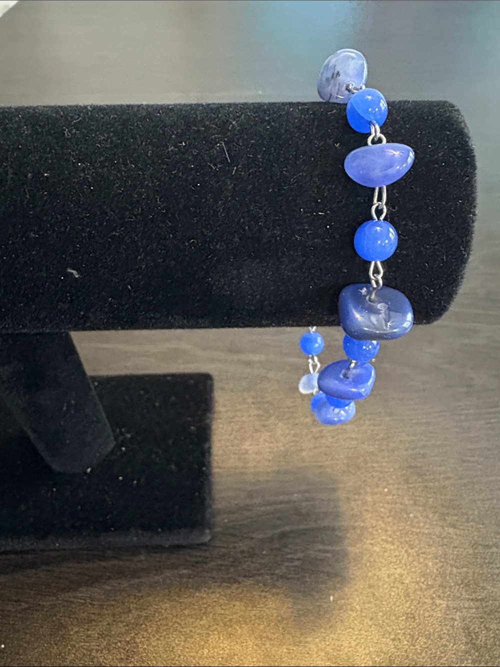 Blue Beaded anklet